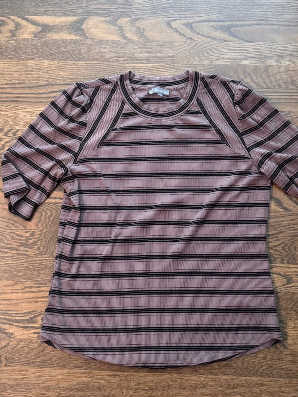 Wit & Wisdom Nordstrom puff sleeve striped rib top shirt XL